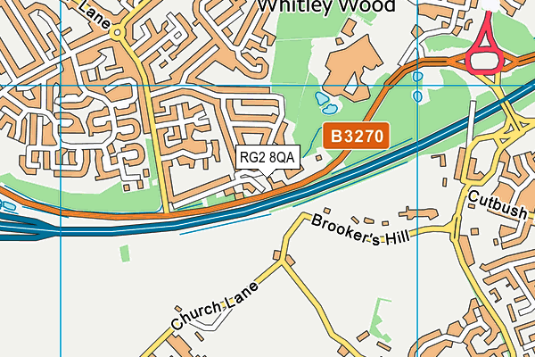 RG2 8QA map - OS VectorMap District (Ordnance Survey)