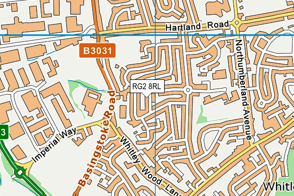 RG2 8RL map - OS VectorMap District (Ordnance Survey)