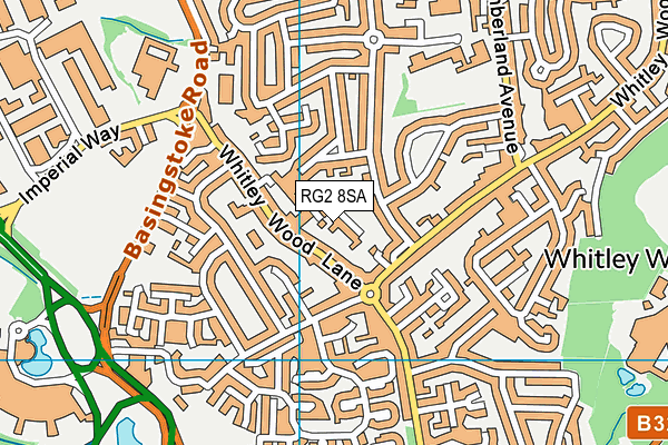 RG2 8SA map - OS VectorMap District (Ordnance Survey)