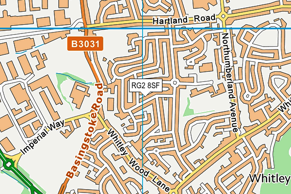 RG2 8SF map - OS VectorMap District (Ordnance Survey)