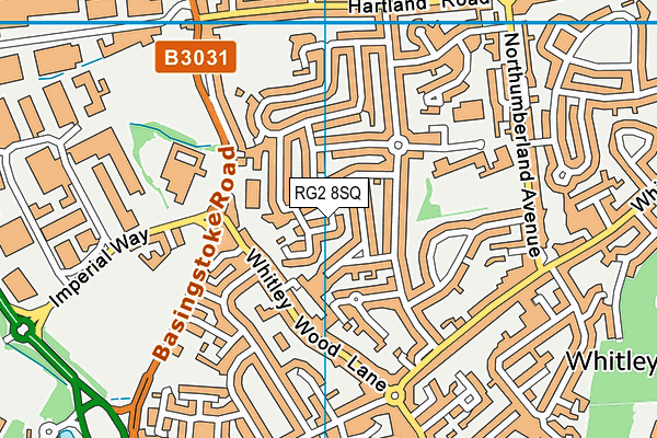 RG2 8SQ map - OS VectorMap District (Ordnance Survey)