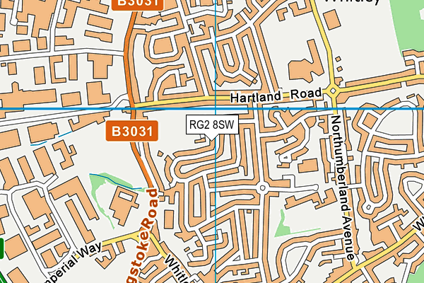 RG2 8SW map - OS VectorMap District (Ordnance Survey)