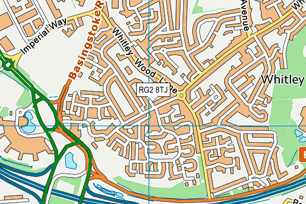 RG2 8TJ map - OS VectorMap District (Ordnance Survey)