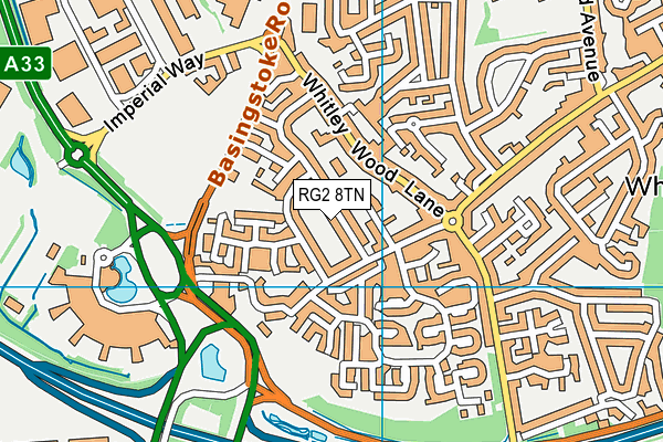 RG2 8TN map - OS VectorMap District (Ordnance Survey)