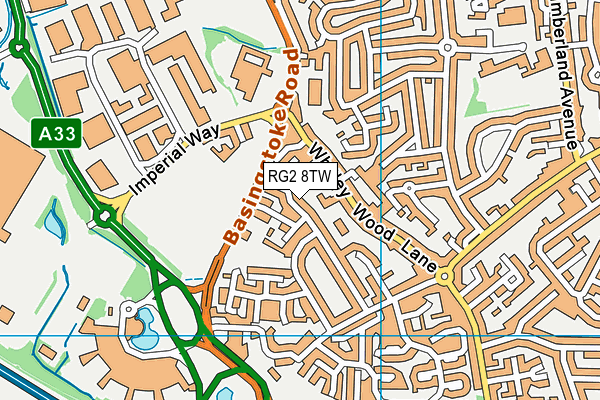 RG2 8TW map - OS VectorMap District (Ordnance Survey)