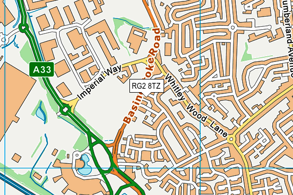 RG2 8TZ map - OS VectorMap District (Ordnance Survey)