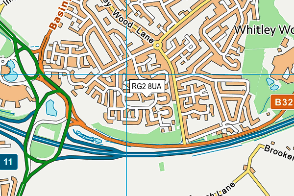 RG2 8UA map - OS VectorMap District (Ordnance Survey)