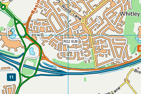 RG2 8UB map - OS VectorMap District (Ordnance Survey)
