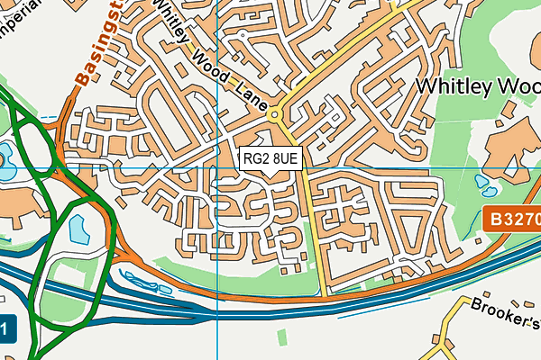 RG2 8UE map - OS VectorMap District (Ordnance Survey)