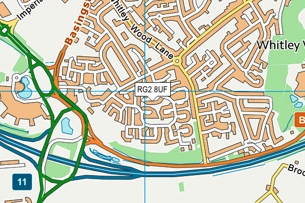 RG2 8UF map - OS VectorMap District (Ordnance Survey)