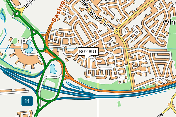 RG2 8UT map - OS VectorMap District (Ordnance Survey)