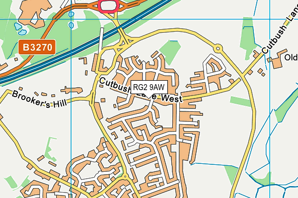 RG2 9AW map - OS VectorMap District (Ordnance Survey)