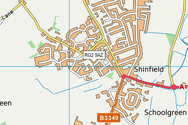RG2 9AZ map - OS VectorMap District (Ordnance Survey)