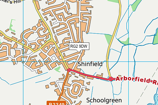 RG2 9DW map - OS VectorMap District (Ordnance Survey)