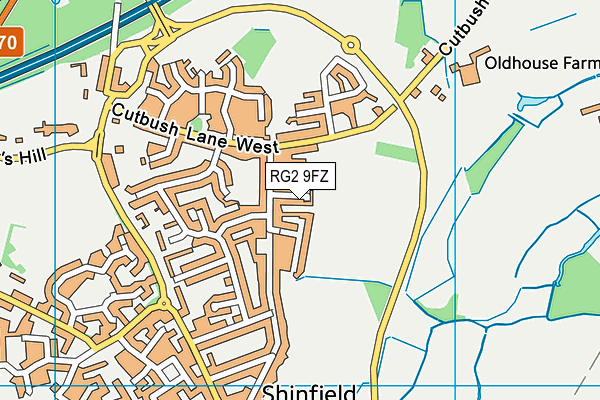 RG2 9FZ map - OS VectorMap District (Ordnance Survey)