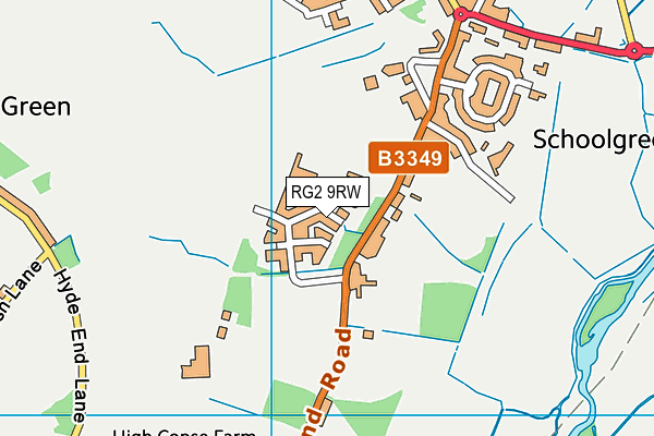 RG2 9RW map - OS VectorMap District (Ordnance Survey)