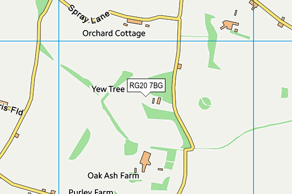 RG20 7BG map - OS VectorMap District (Ordnance Survey)