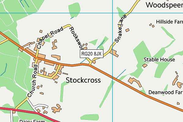 RG20 8JX map - OS VectorMap District (Ordnance Survey)