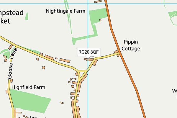 RG20 8QF map - OS VectorMap District (Ordnance Survey)