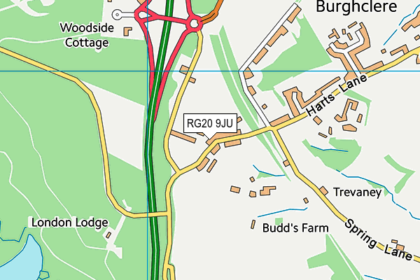 RG20 9JU map - OS VectorMap District (Ordnance Survey)