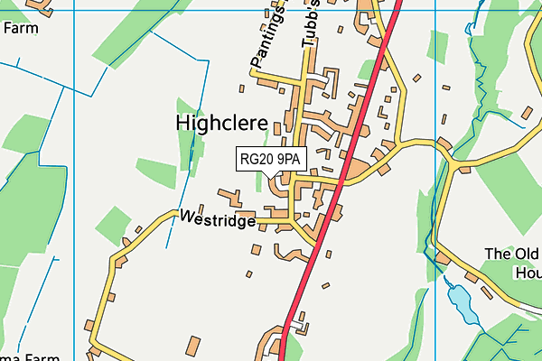 RG20 9PA map - OS VectorMap District (Ordnance Survey)