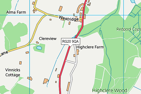 RG20 9QA map - OS VectorMap District (Ordnance Survey)