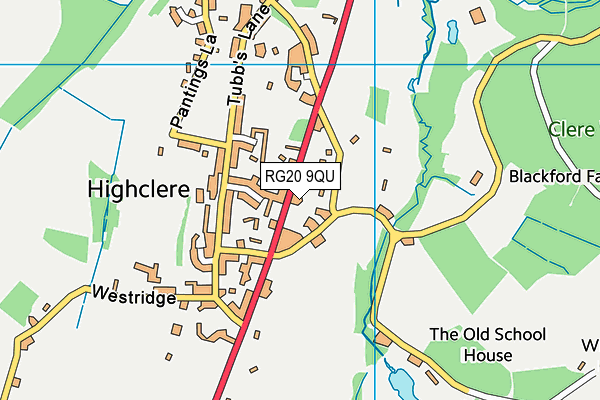 RG20 9QU map - OS VectorMap District (Ordnance Survey)