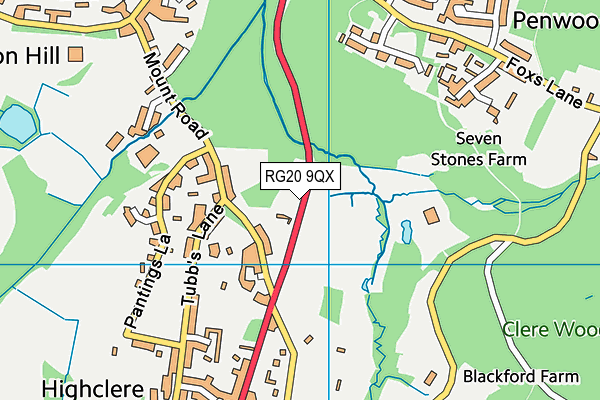 RG20 9QX map - OS VectorMap District (Ordnance Survey)