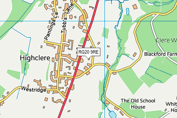 RG20 9RE map - OS VectorMap District (Ordnance Survey)