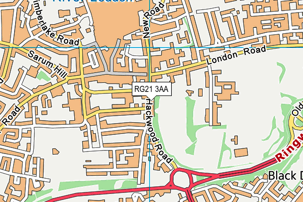 RG21 3AA map - OS VectorMap District (Ordnance Survey)