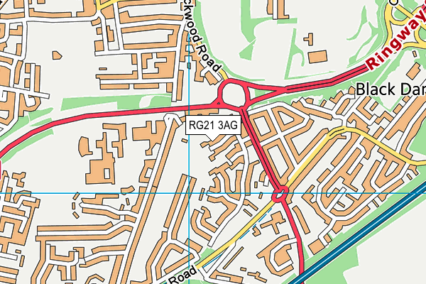 RG21 3AG map - OS VectorMap District (Ordnance Survey)