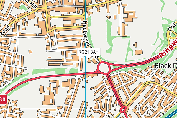 RG21 3AH map - OS VectorMap District (Ordnance Survey)