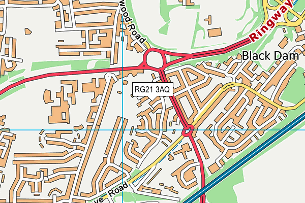 RG21 3AQ map - OS VectorMap District (Ordnance Survey)