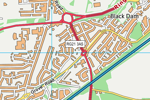 RG21 3AS map - OS VectorMap District (Ordnance Survey)