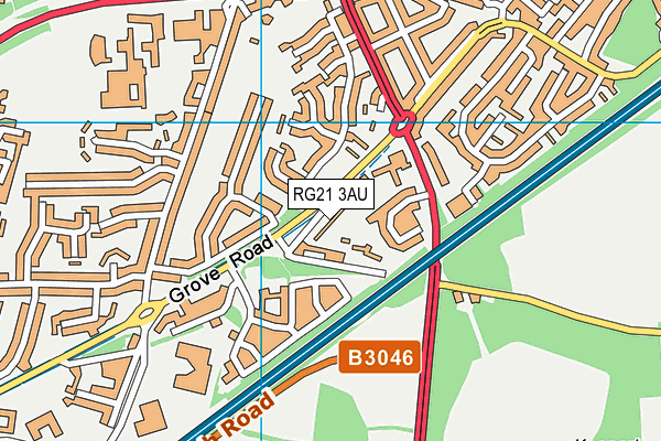 RG21 3AU map - OS VectorMap District (Ordnance Survey)
