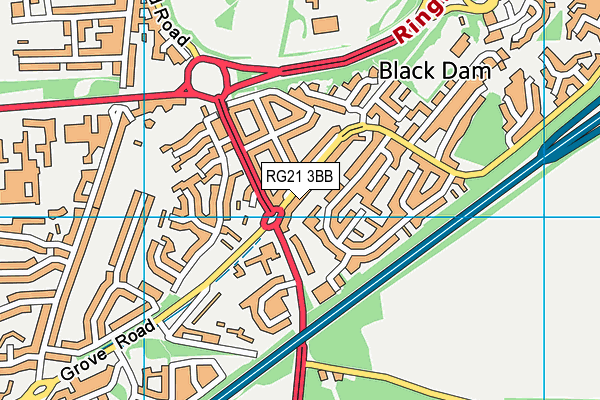 RG21 3BB map - OS VectorMap District (Ordnance Survey)