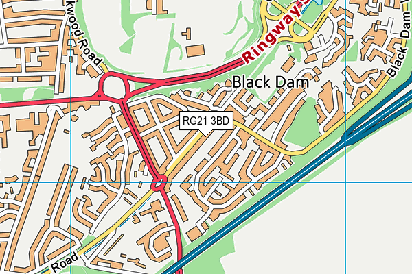 RG21 3BD map - OS VectorMap District (Ordnance Survey)