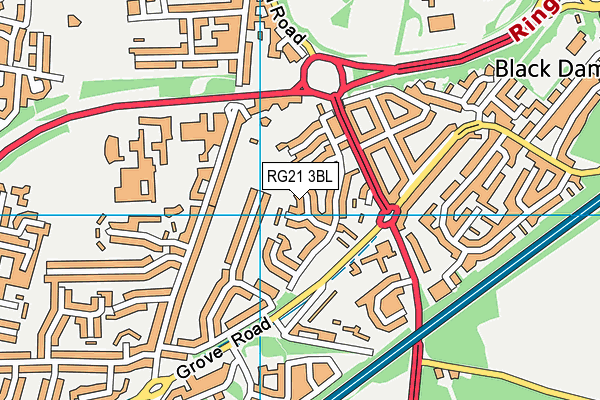 RG21 3BL map - OS VectorMap District (Ordnance Survey)