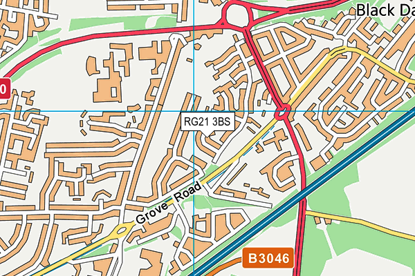 RG21 3BS map - OS VectorMap District (Ordnance Survey)