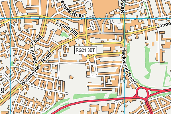 RG21 3BT map - OS VectorMap District (Ordnance Survey)
