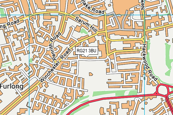 RG21 3BU map - OS VectorMap District (Ordnance Survey)