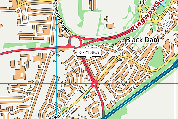 RG21 3BW map - OS VectorMap District (Ordnance Survey)
