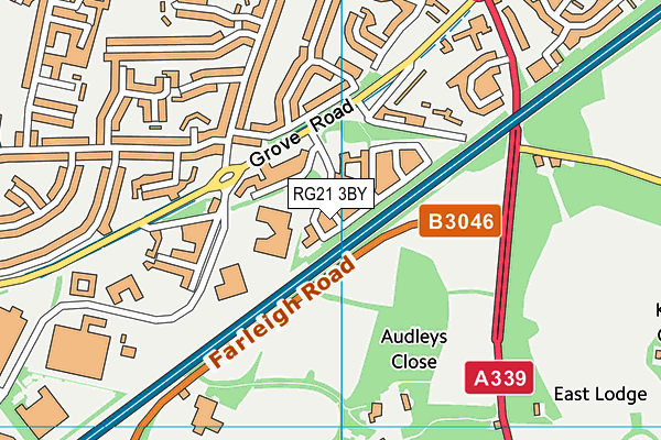 RG21 3BY map - OS VectorMap District (Ordnance Survey)