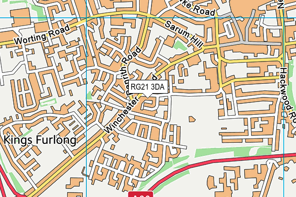 RG21 3DA map - OS VectorMap District (Ordnance Survey)