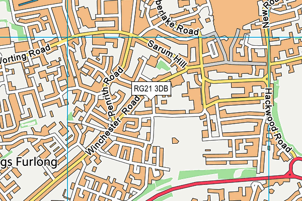 RG21 3DB map - OS VectorMap District (Ordnance Survey)