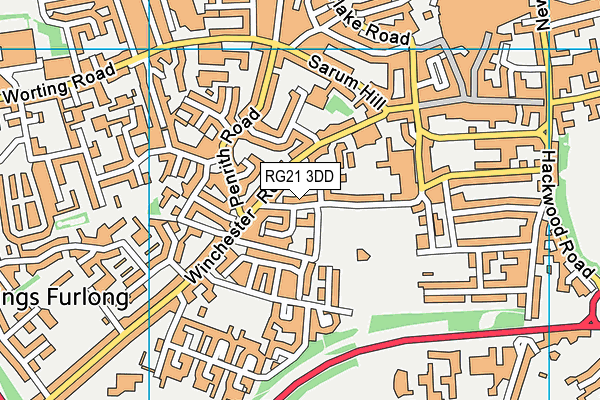 RG21 3DD map - OS VectorMap District (Ordnance Survey)