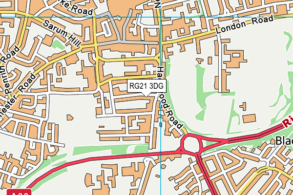 RG21 3DG map - OS VectorMap District (Ordnance Survey)