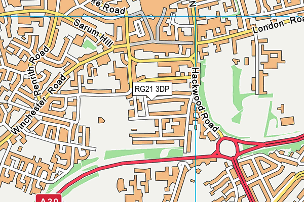 RG21 3DP map - OS VectorMap District (Ordnance Survey)