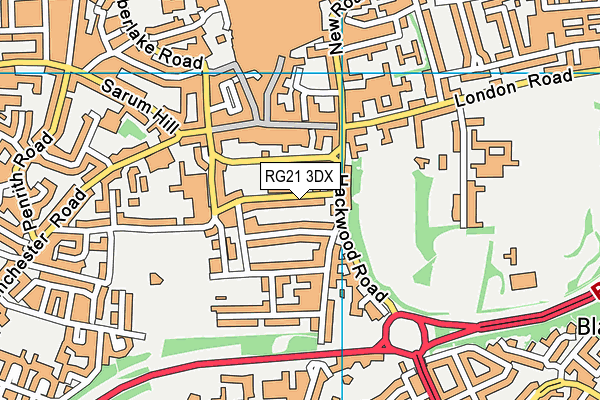 RG21 3DX map - OS VectorMap District (Ordnance Survey)