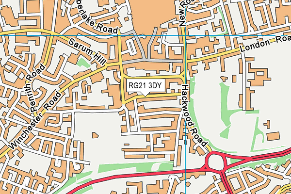 RG21 3DY map - OS VectorMap District (Ordnance Survey)